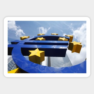 Euro symbol in front of the ECB building, Frankfurt Sticker